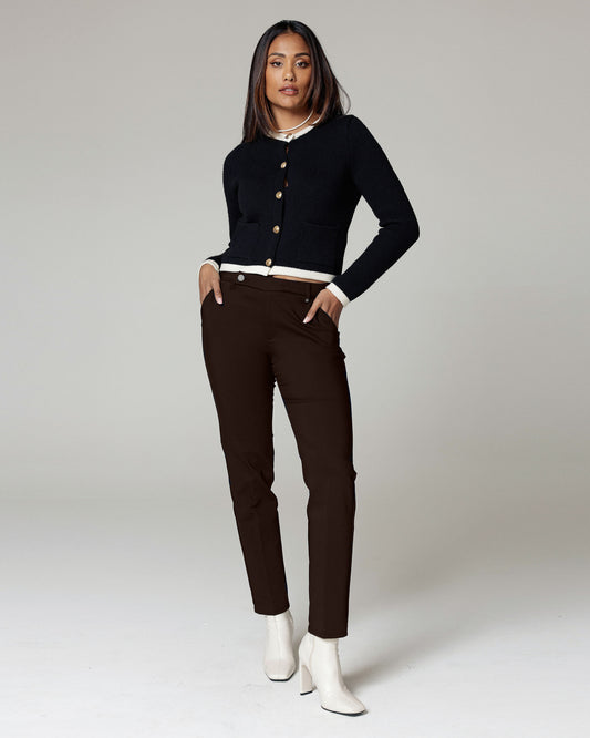Dark Chocolate Brown Chino Trousers | The Latina