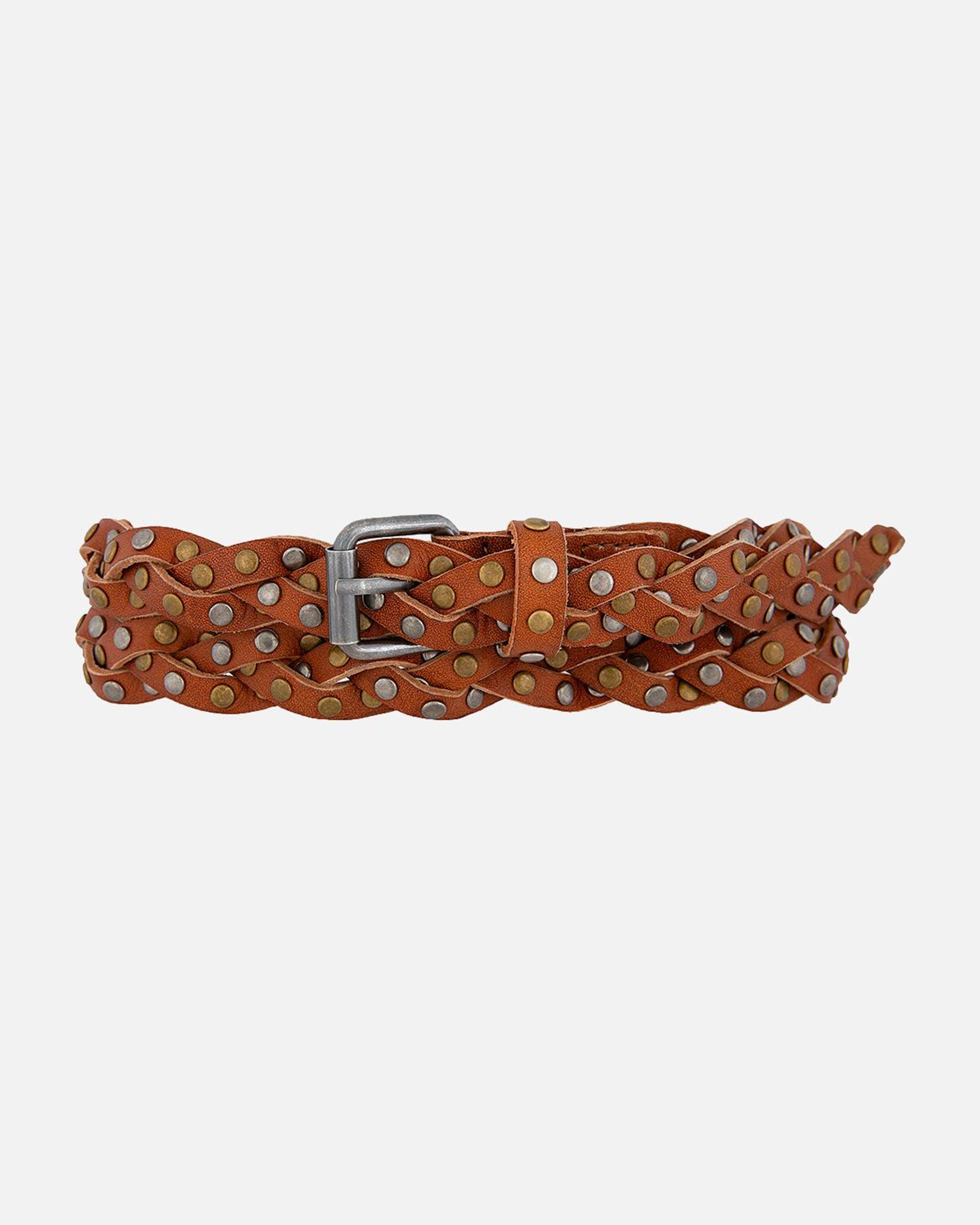 小物 AGATE BELT brown Pink Agate Brown Distressed Leather Belt - Medium — MAXCILA