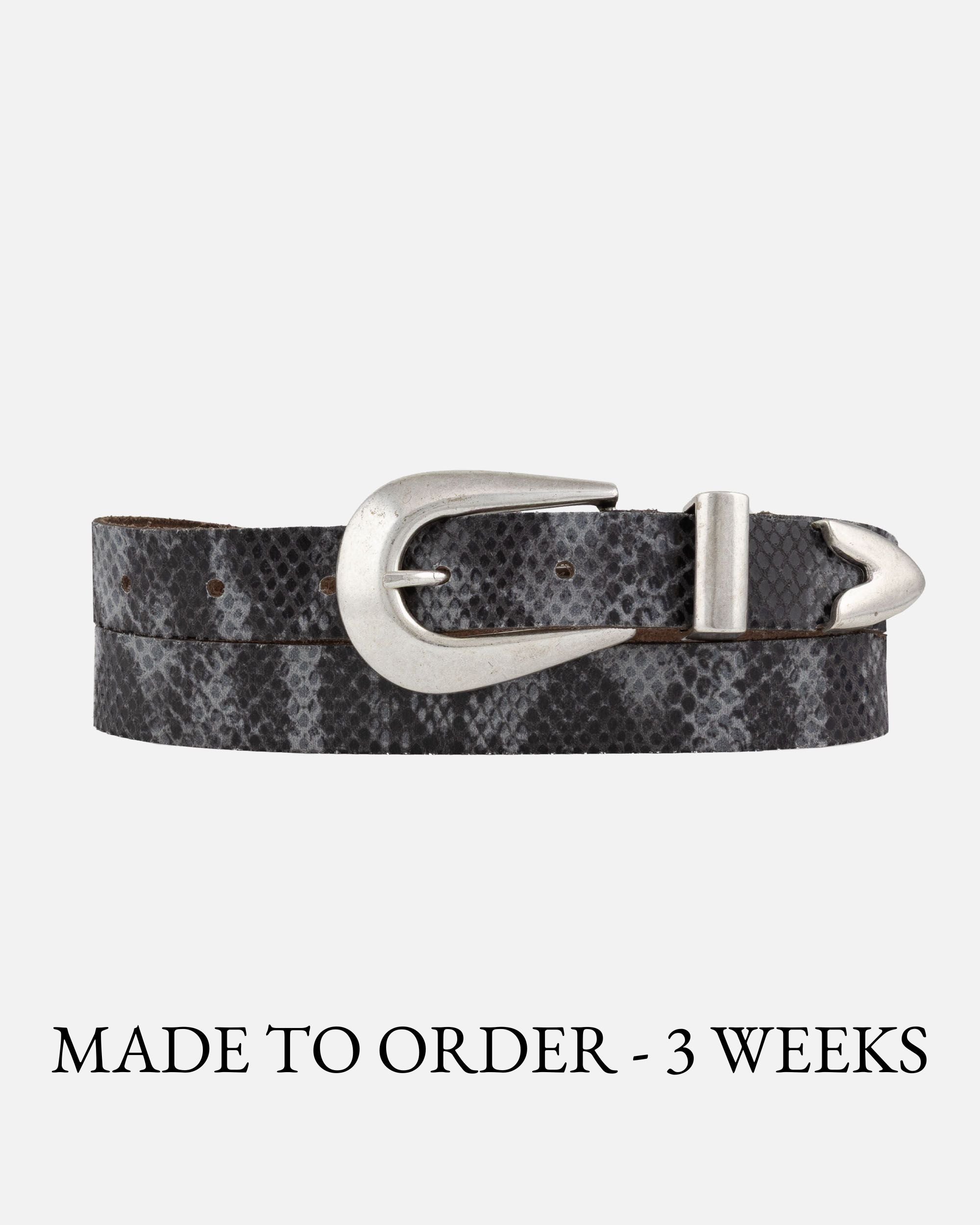 Amsterdam Heritage Snakeskin Designed Leather Belt Western Coastal Cowgirl 40628-jules-590-taupe-leather-  main image 3