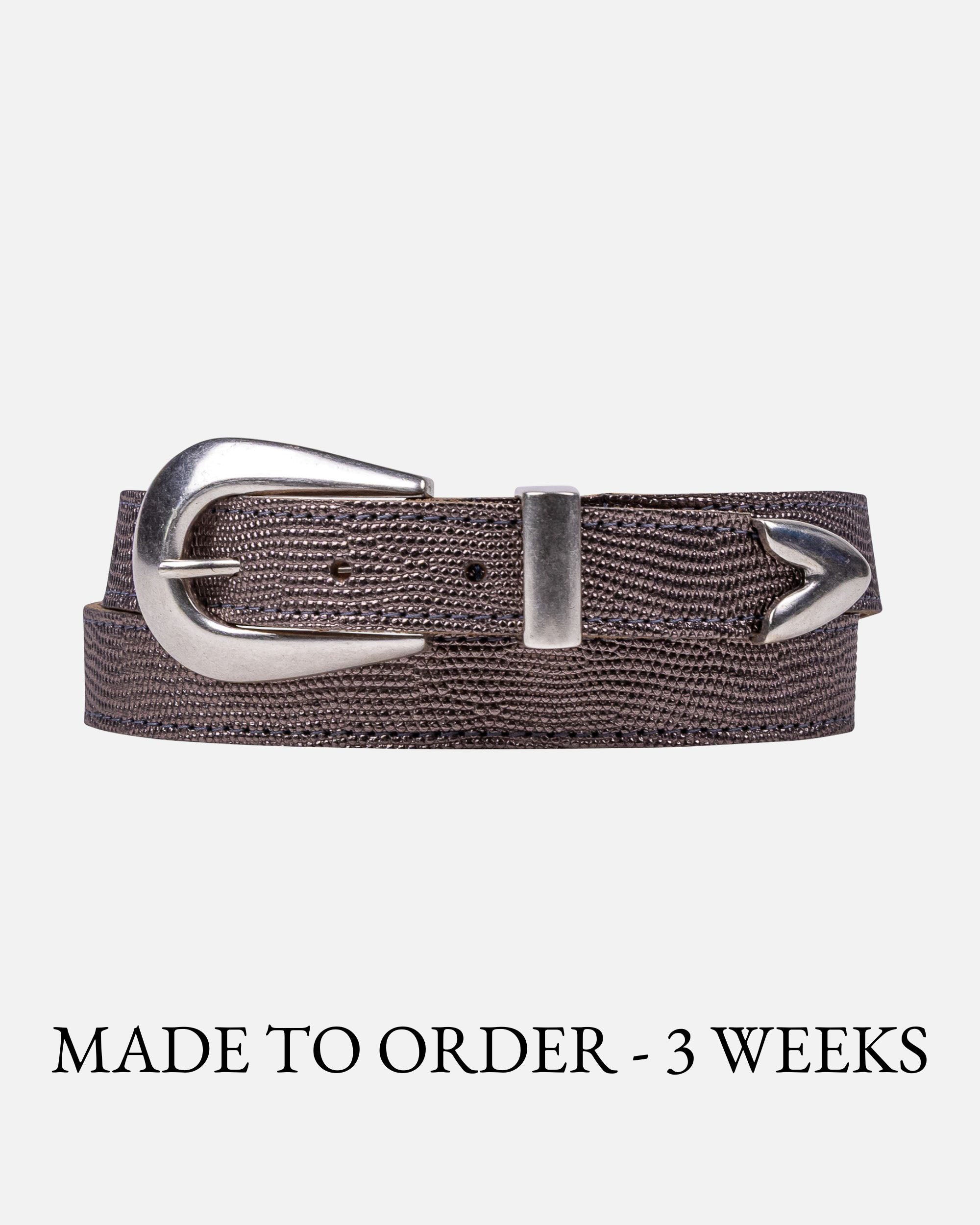 MADE TO ORDER Alara | Western Leather Belt with Metal Tip Detail