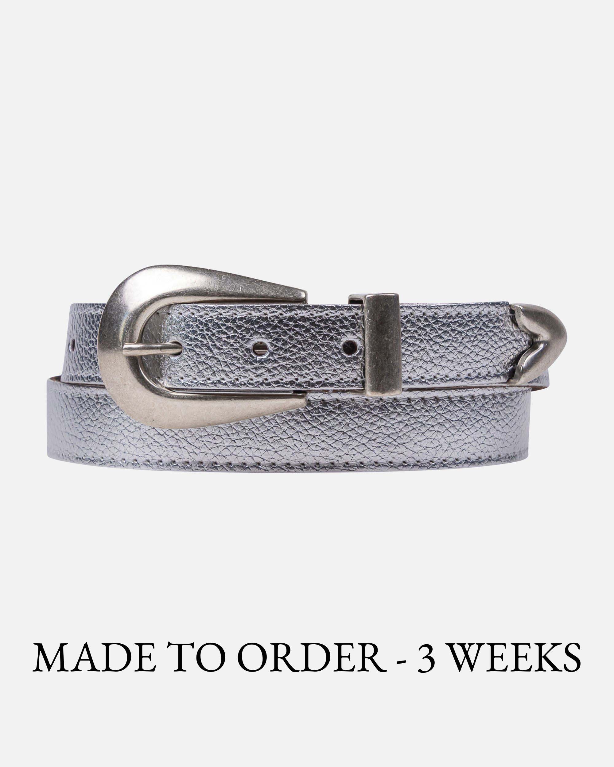 MADE TO ORDER Alara | Western Leather Belt with Metal Tip Detail