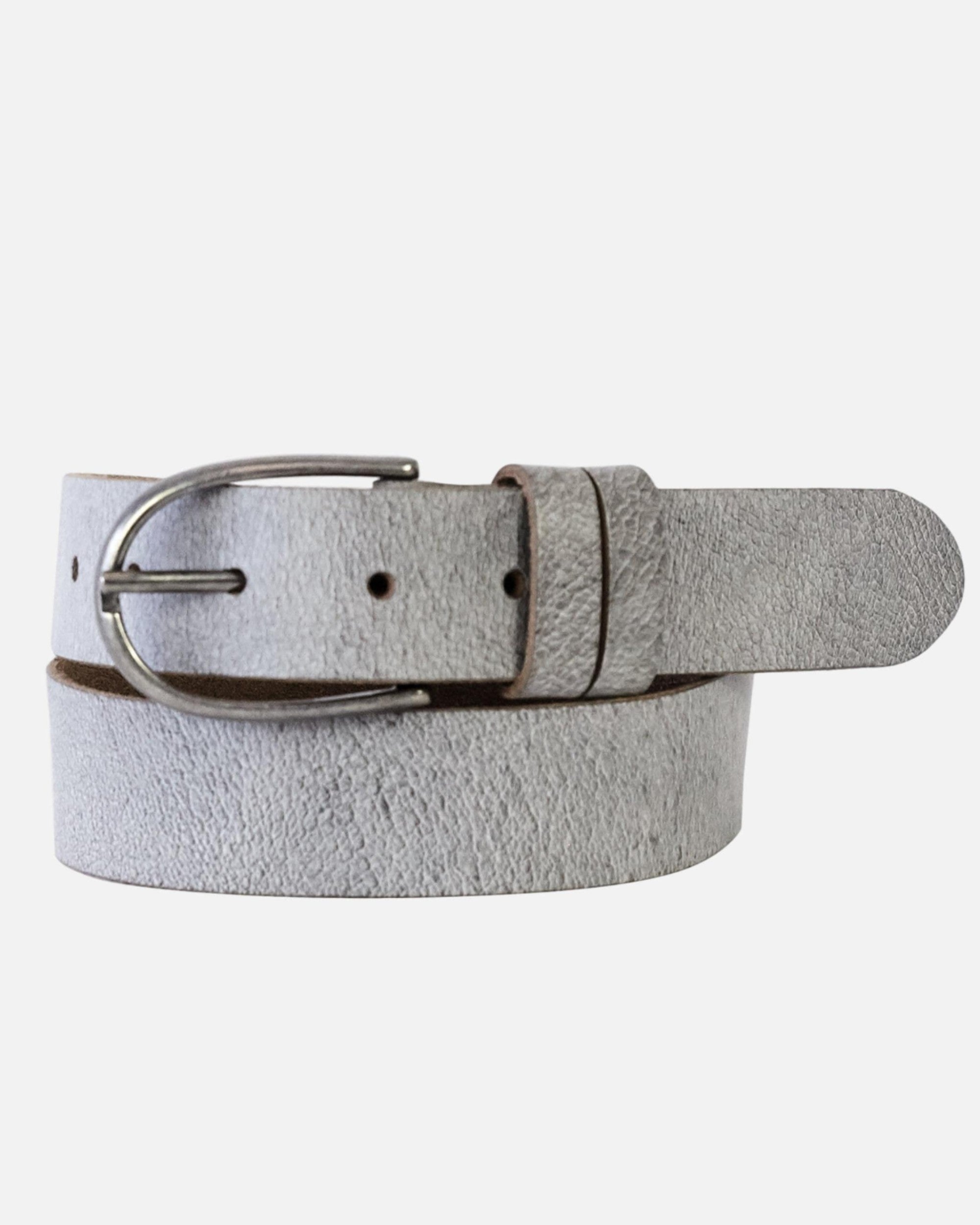 Classic Leather Belt with Silver Buckle for Women - AMSHRTG  display picture 1