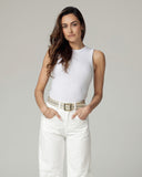 White Wide-Leg High-Rise Jeans | The Viola