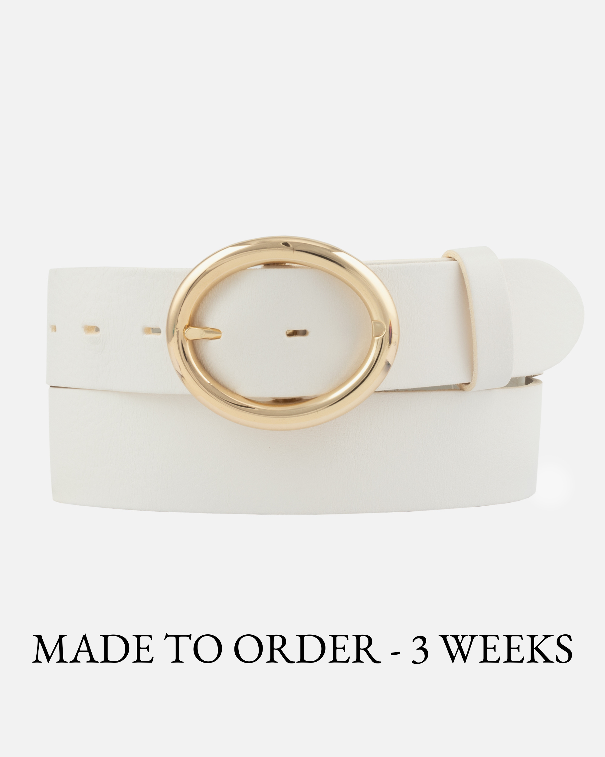 PREORDER Calvin | Vintage Round Buckle Leather Belt for  display picture 3