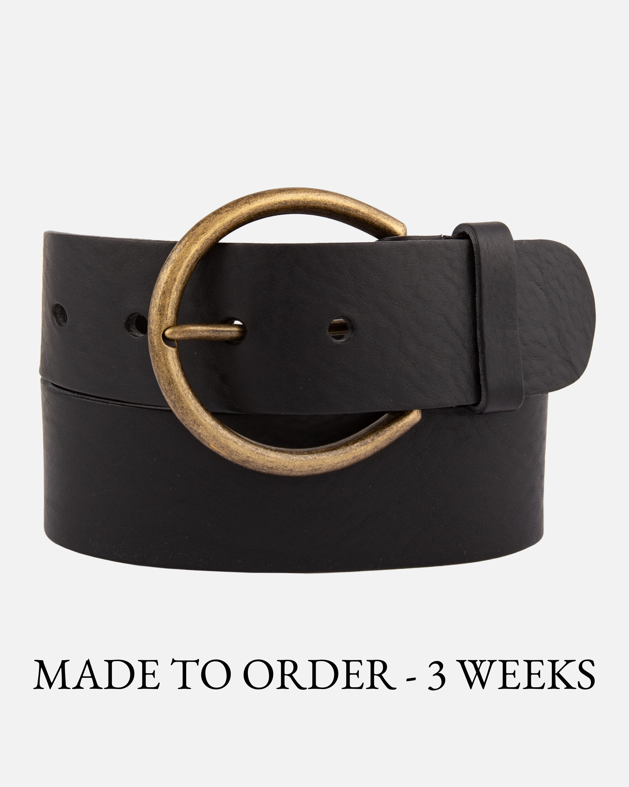 Amsterdam Heritage Elva black leather Belt Classic Black Leather Belt with Gold Buckle - AMSHRTG  main image 3