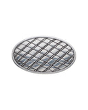 grid silver belt buckle
