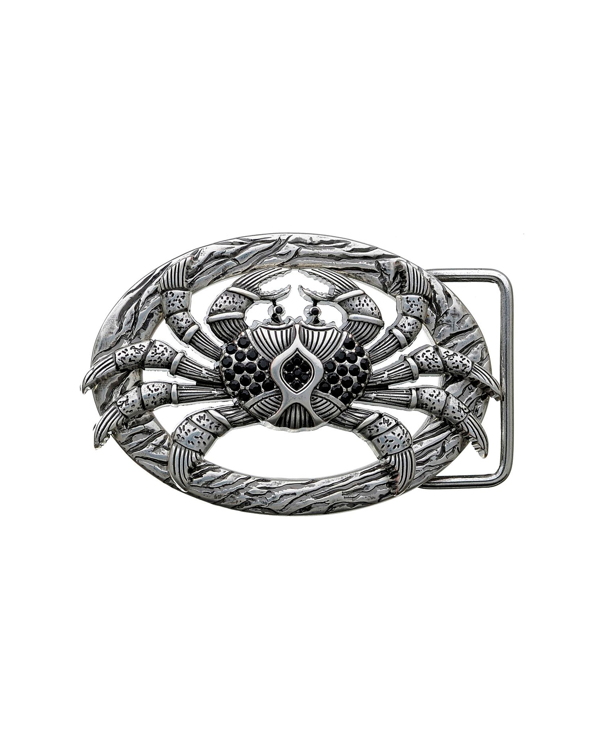 crab silver belt buckle