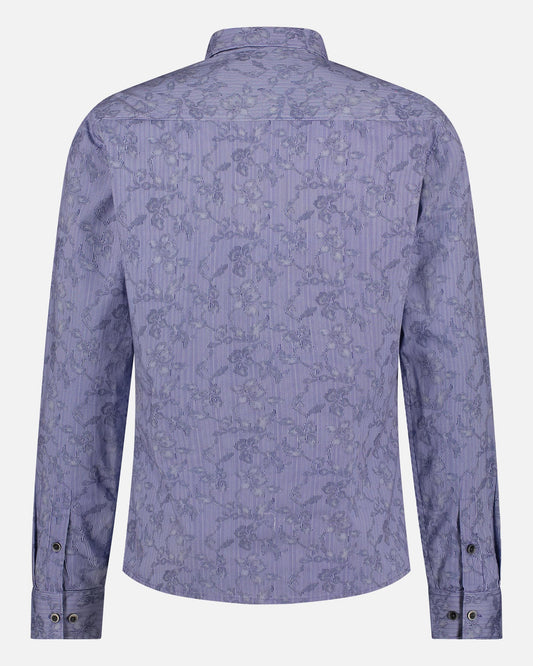 Fontainebleau | Blue Flowers Men's Elevated Printed Shirt