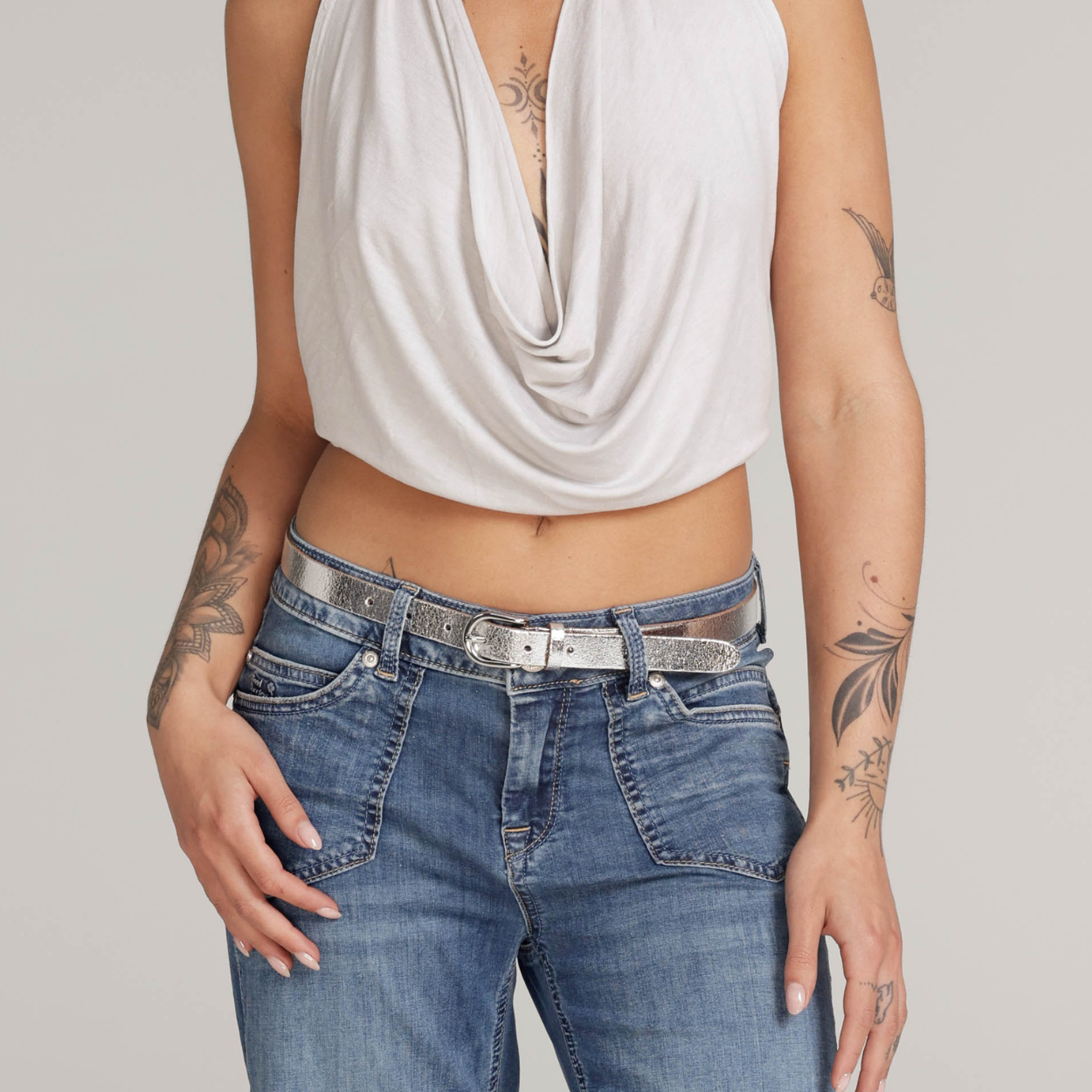 Women's Gold \u0026 Silver Metallic Belt - AMSHRTG – AMSTERDAM HERITAGE