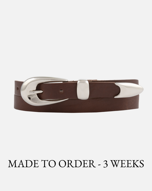 MADE TO ORDER Lara | Luxe Leather Belt with Silver Hardware