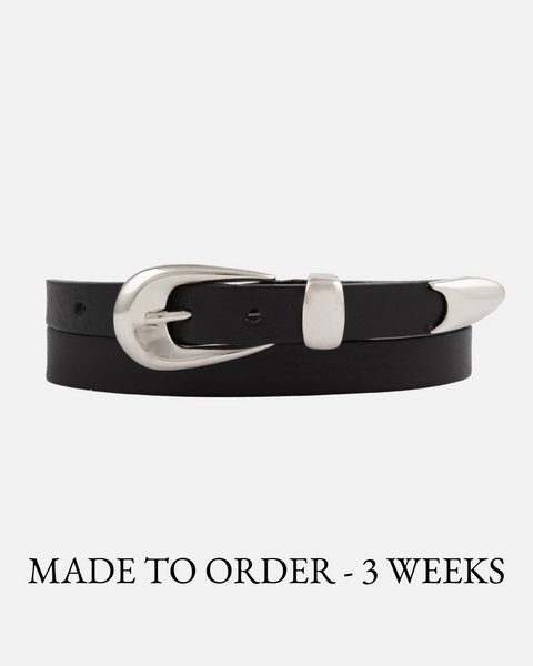 MADE TO ORDER Lara | Luxe Leather Belt with Silver Hardware  display picture 3