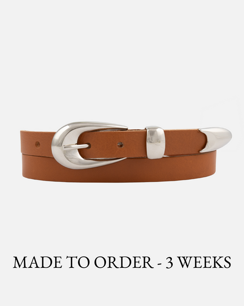 MADE TO ORDER Lara | Luxe Leather Belt with Silver Hardware