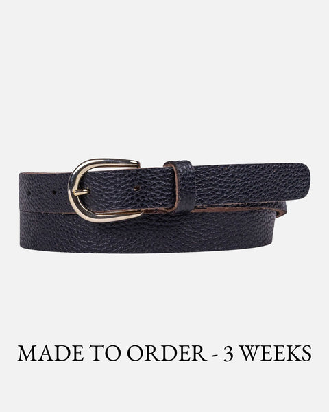 MADE TO ORDER Clara | Pebbled Leather Belt with Polished Buckle MADE TO ORDER Clara | Pebbled Leather Belt with Polished Buckle