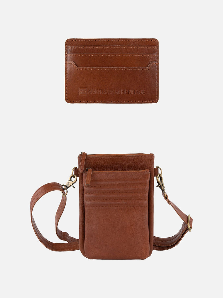 Leather Satchel Bag + Leather Wallet Set