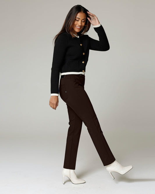 Dark Chocolate Brown Chino Trousers | The Latina