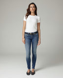 Mid-Blue Vintage-Effect Skinny Mid-Rise Jeans | The Manuela