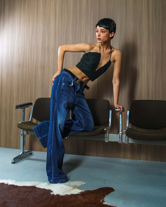 Super Vintage Mid-Blue Wide-Leg High-Rise Jeans | The Viola