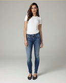 Mid-Blue Vintage-Effect Skinny Mid-Rise Jeans | The Manuela