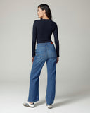 Mid-Blue Wide-Leg High-Rise Jeans | The Cherry