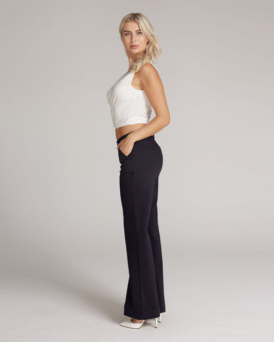 Navy Wide-Leg High-Rise Pants | The Atena