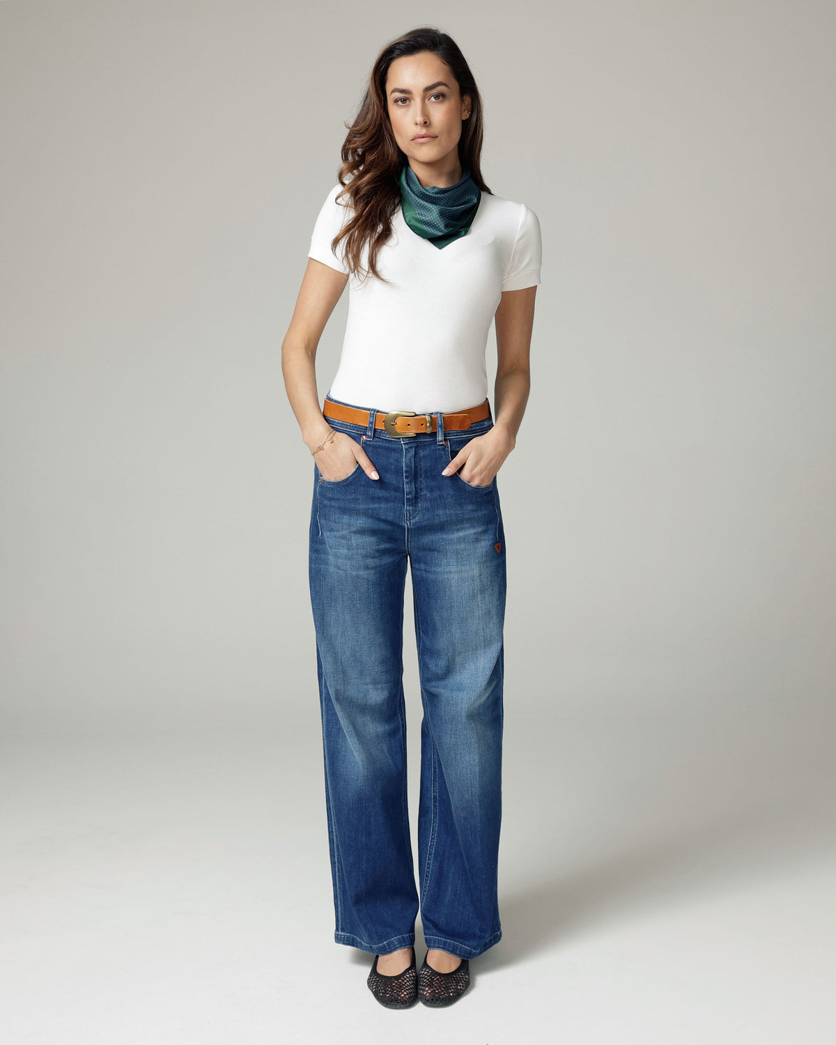 Super Vintage Mid-Blue Wide-Leg High-Rise Jeans | The Viola