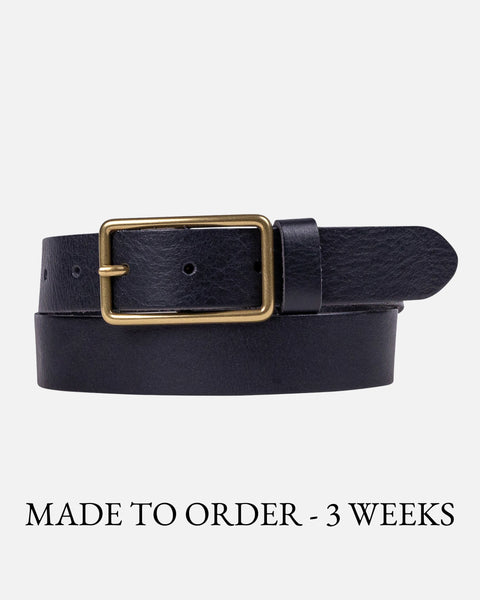 MADE TO ORDER Nora | Italian Leather Belt with Rectangular Buckle