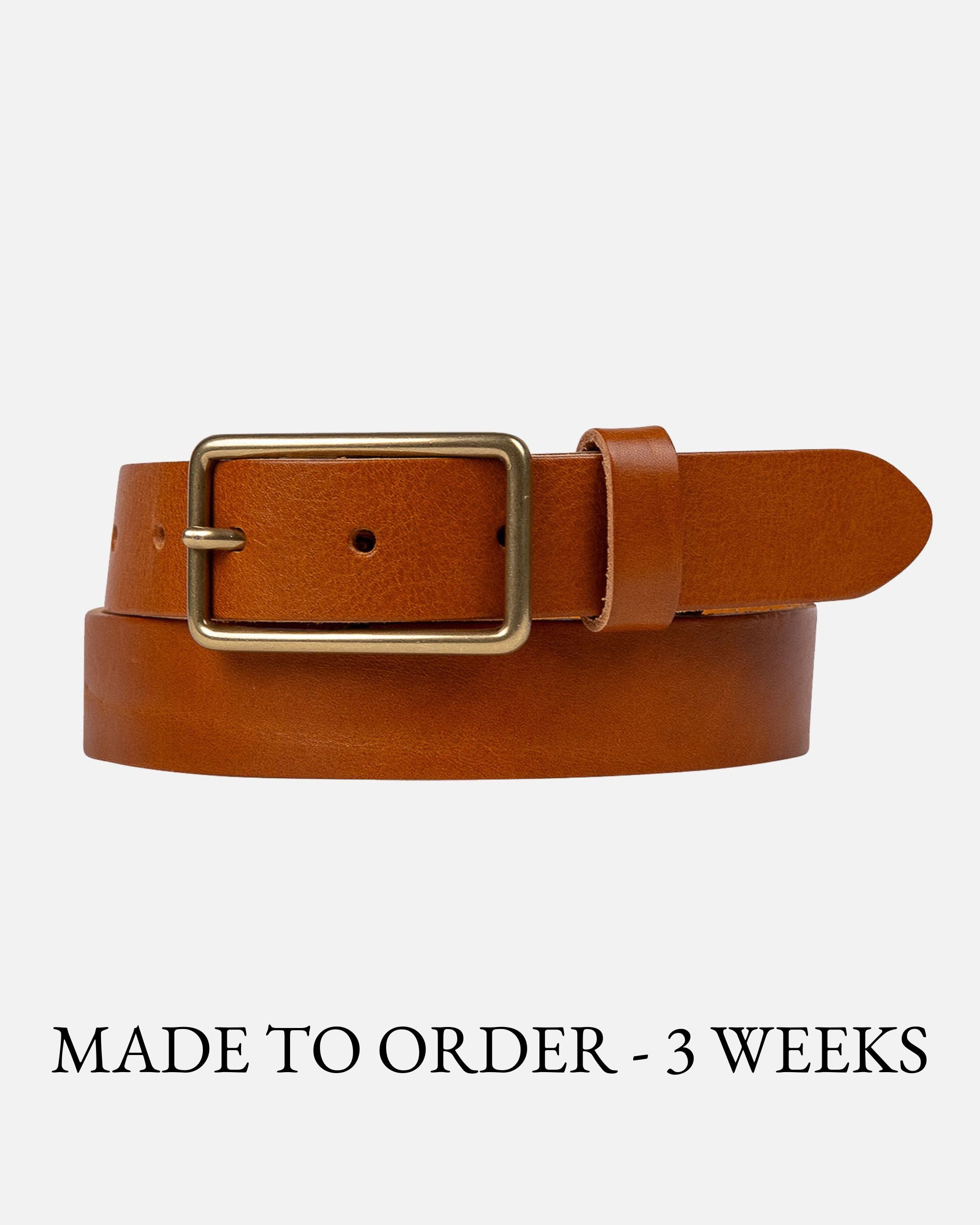 MADE TO ORDER Nora | Italian Leather Belt with Rectangular Buckle