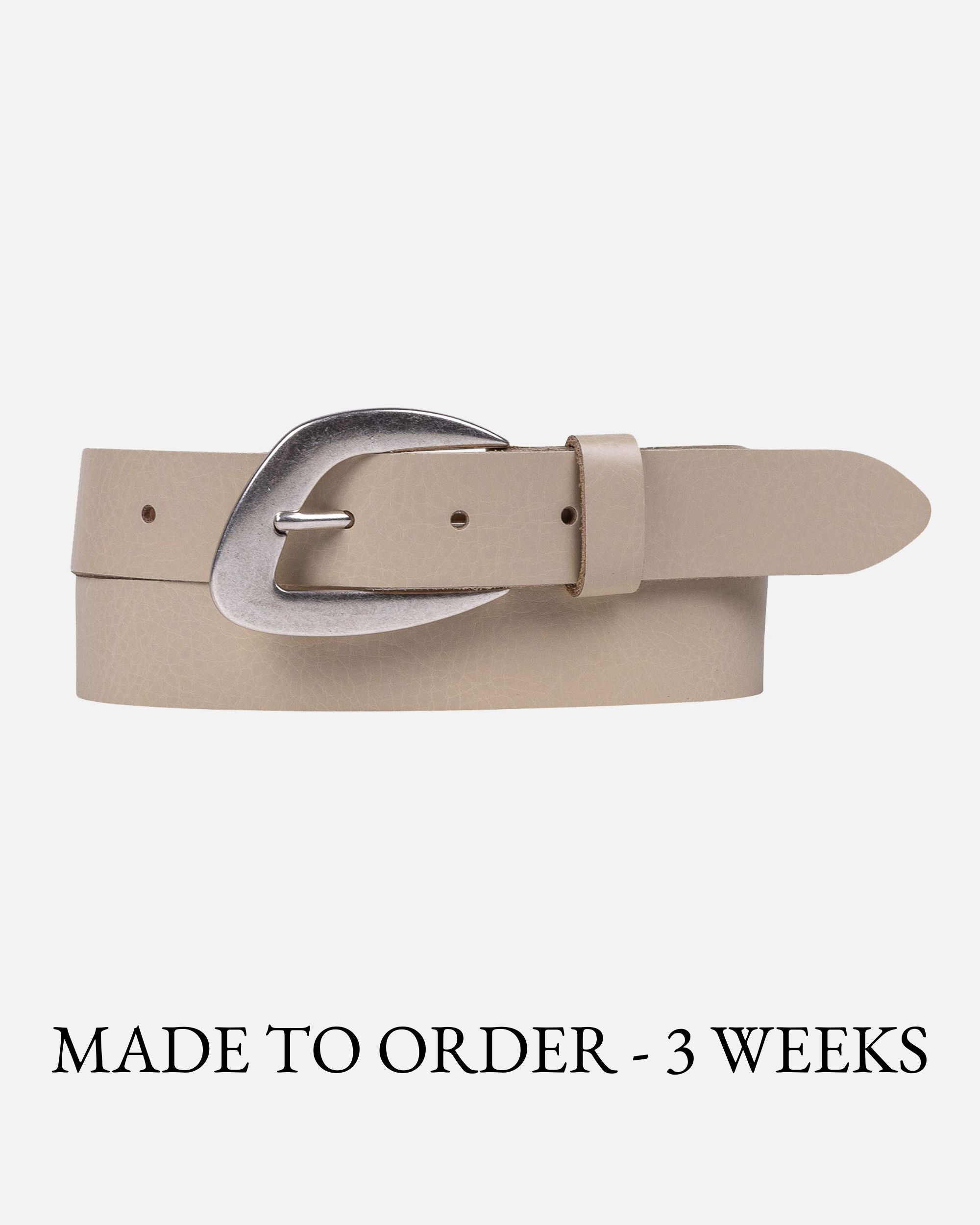 MADE TO ORDER Sava | Premium Leather Belt with Asymmetric Silver