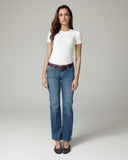 Light Used-Wash Blue Wide-Leg Mid-Rise Jeans | The Lolita