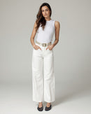 White Wide-Leg High-Rise Jeans | The Viola