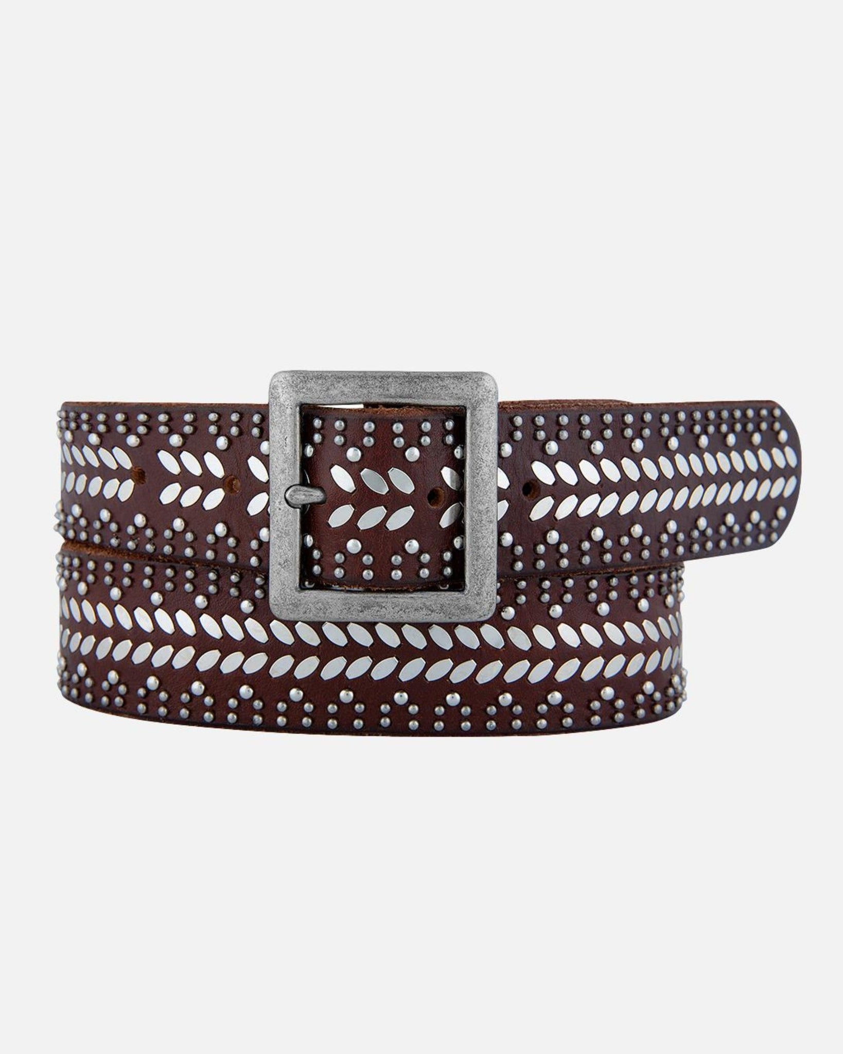 Ezra Studded Leather Belt with Square Buckle main image 1