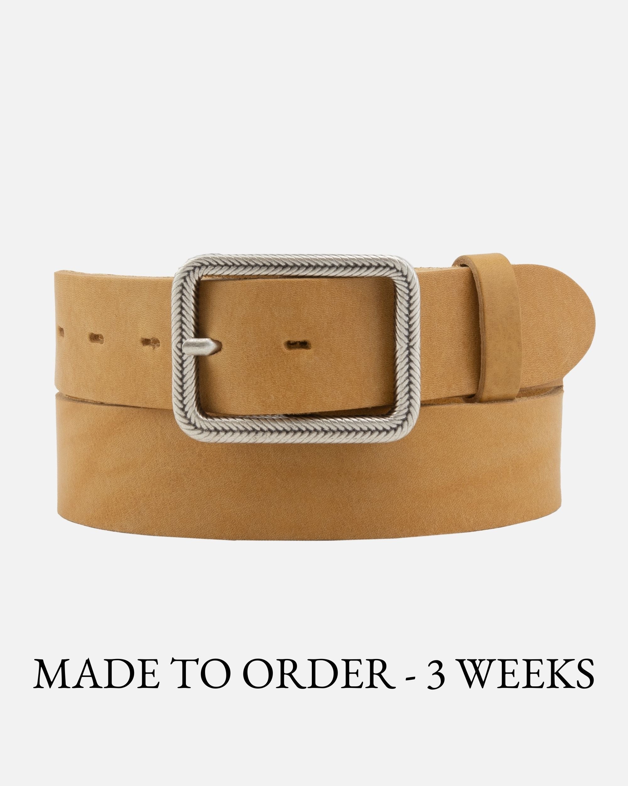Women's Silver Buckle Leather Belt - AMSHRTG – Amsterdam Heritage