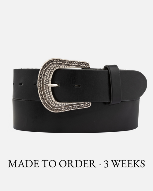 HOLIDAY CLASSIC LEATHER BELT ブラック/シルバー HOLIDAY