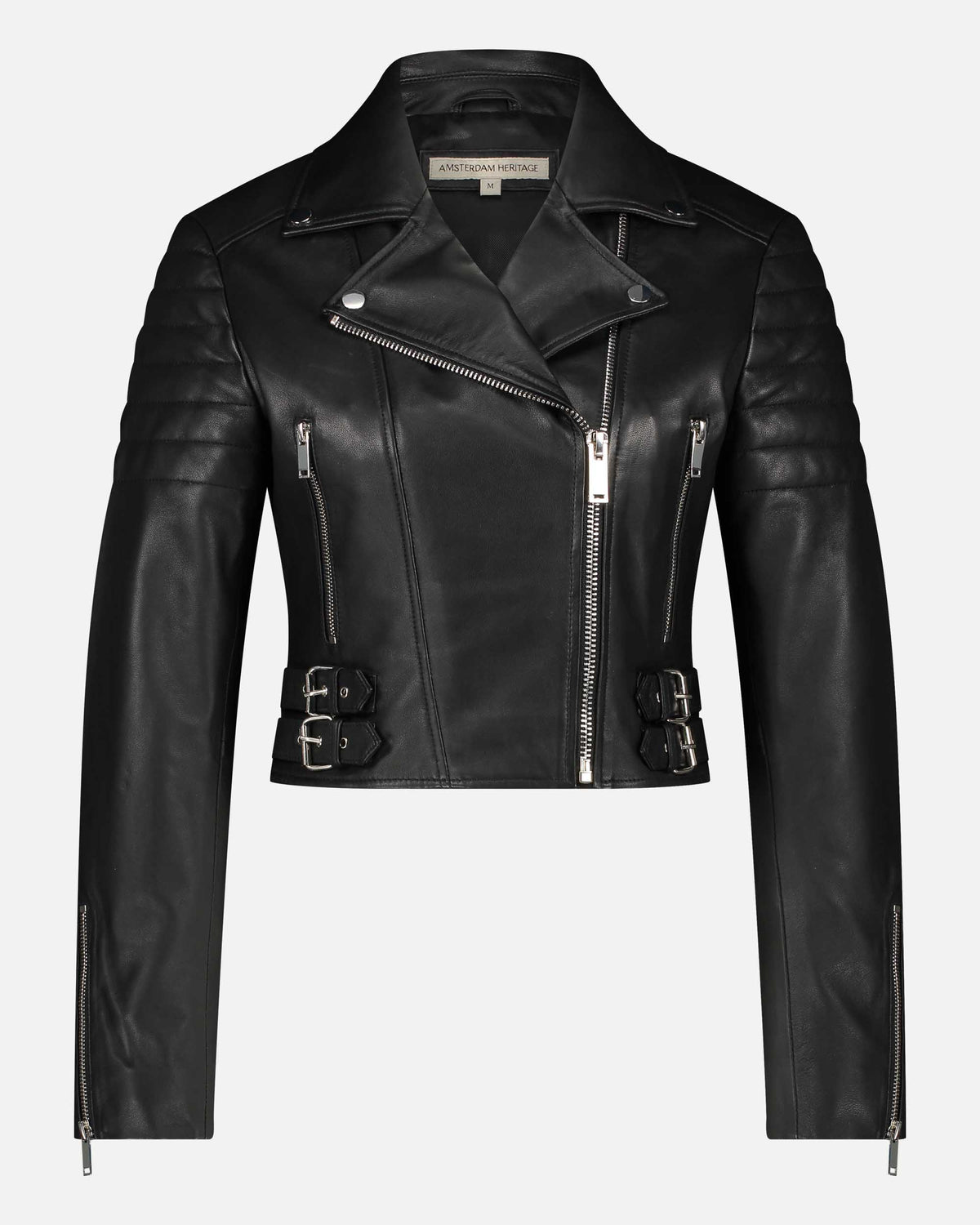 Amsterdam Heritage Cecilia | Leather Motorcycle Jacket - Black
