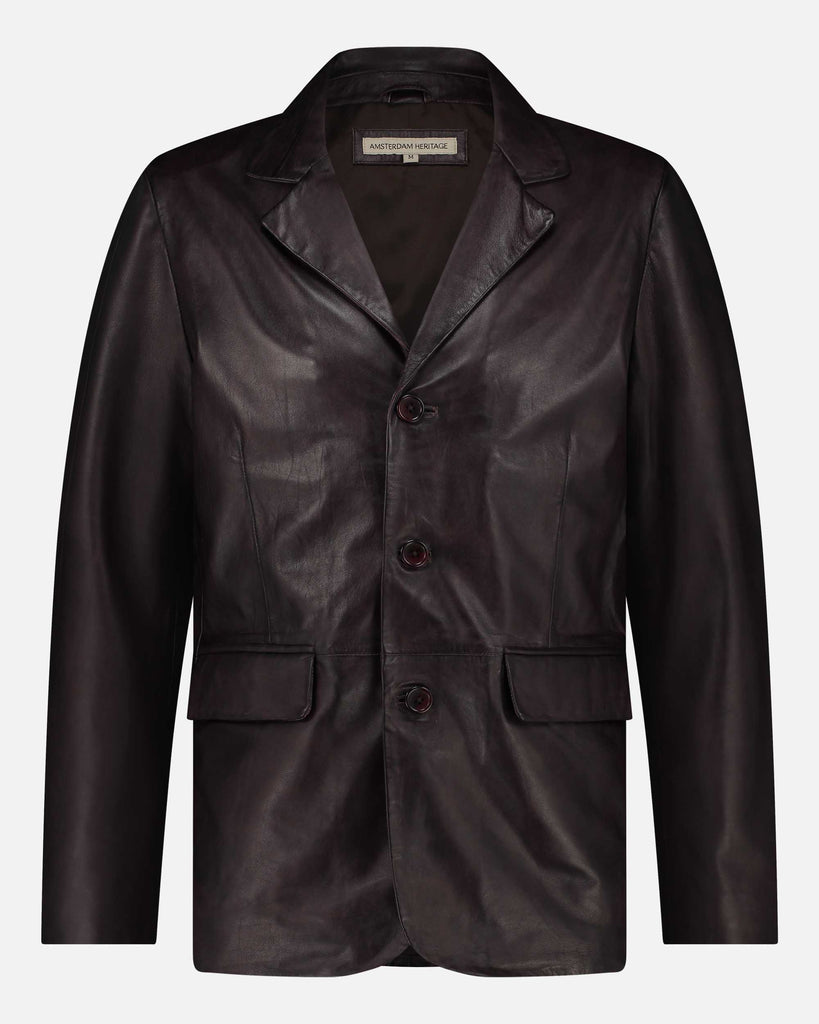 Men's Leather Blazer Jacket - AMSHRTG – AMSTERDAM HERITAGE