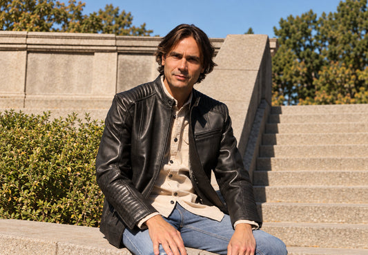 Man in a black leather jacket - Amsterdam Heritage men's collection