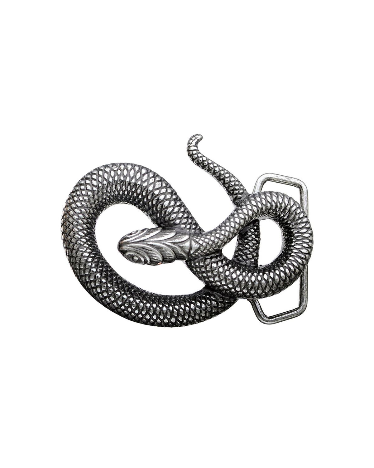 snake silver belt buckle