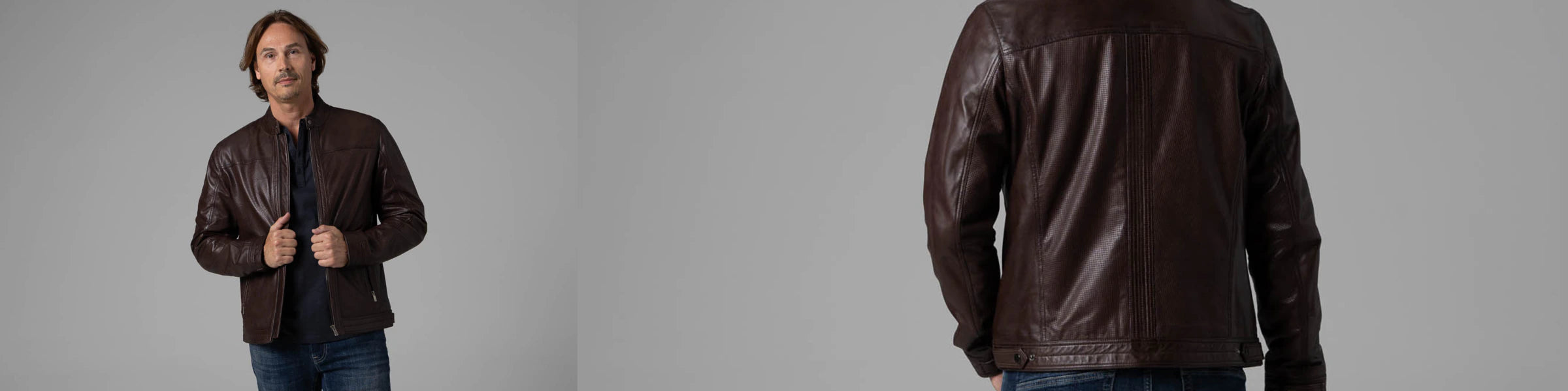 Men's leather jackets collection banner