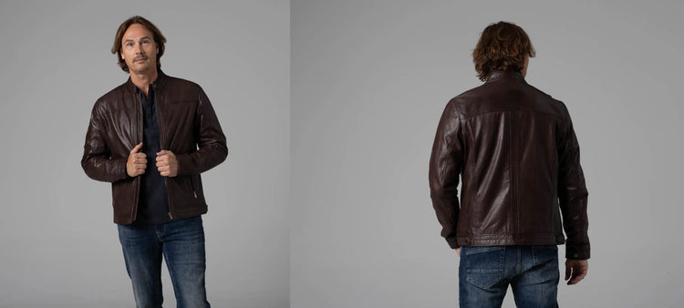 Men's leather jackets collection banner (mobile)