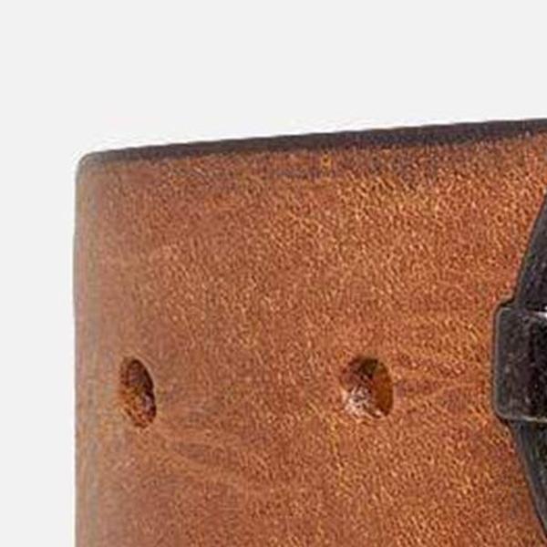 Close-up of the Pip's hand-finished leather edge